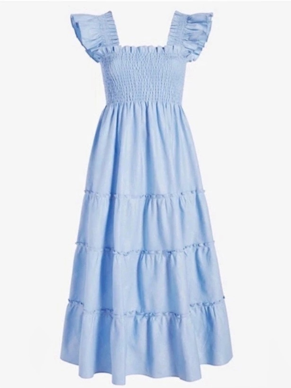 Hill House The Ellie Nap Dress in Light Blue Glitter Check